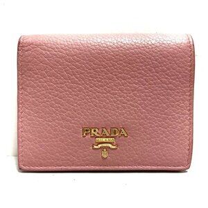 100% Authentic PRADA - Pink Leather Bifold Wallet